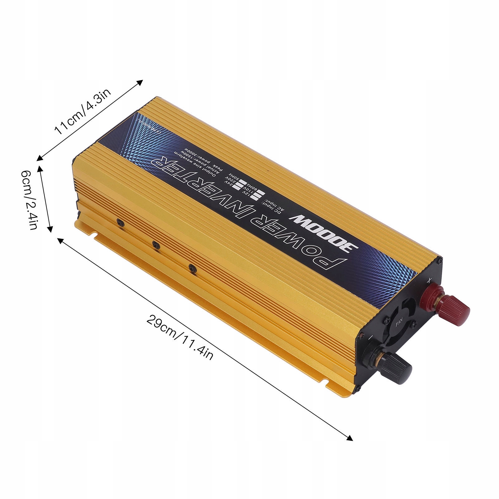 PRZETWORNICA NAPIĘCIA SAMOCHODOWA 12V 110V 3000W Marka bez marki