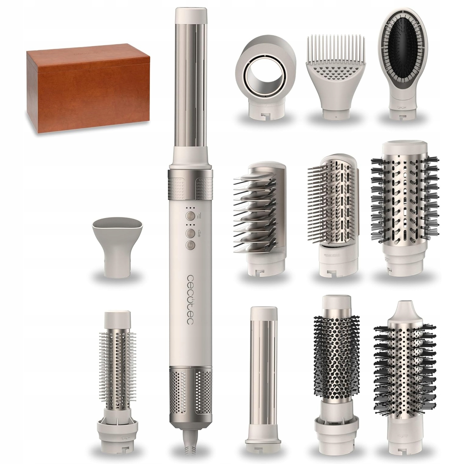 Lokówko-suszarka do włosów Cecotec Bamba CeramicCare 12in1 Champagne