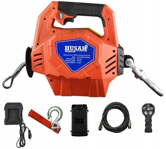 Wyciągarka Przenośna Akumulatorowa 1000 lbs 454 kg Husar Winch