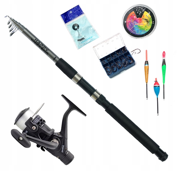 Rybářská sada Splávek Rybářský prut Jaxon 2,4 Hw naviják s navinutou strunou
