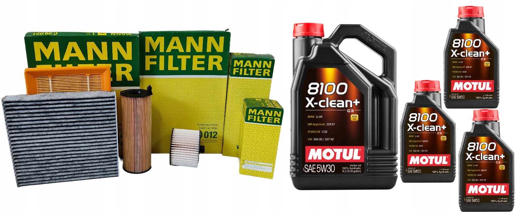 Mann Sada Filtrů Olej 5V30 8L Audi Q7 A 4L 06-10 3.0 Tdi Bun Casb 211KM