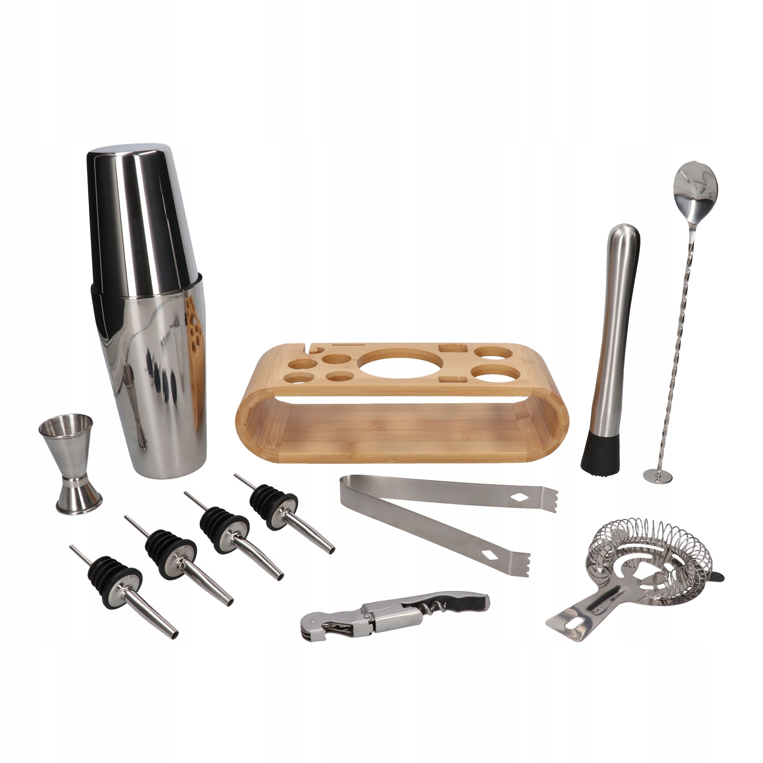 Profesjonalny Zestaw Barmański 12el. el Tin on Tin z Bambusową Podstawką Liczba elementów 12