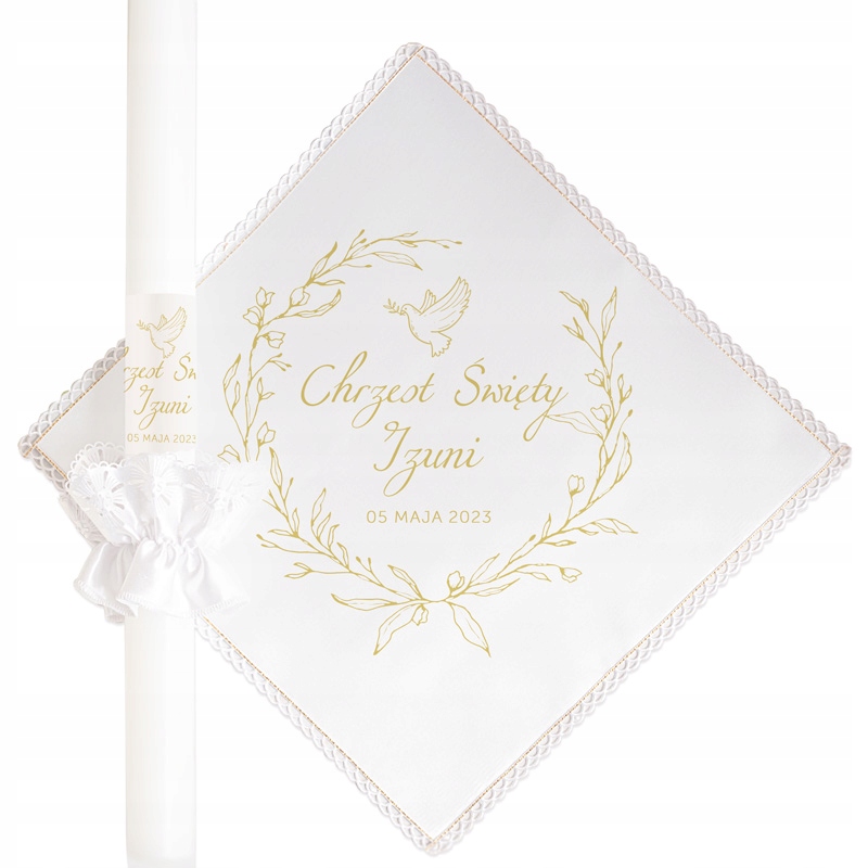 

Zestaw szatka i świeca okapnik Chrzest Święty