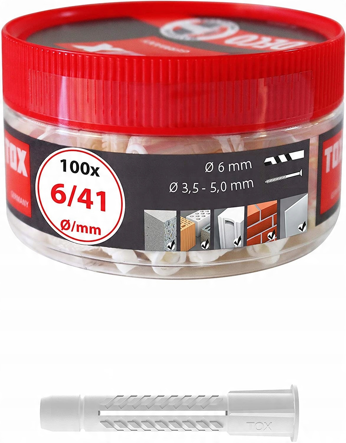 

Tox Kołek uniwersalny z kołnierzem Deco 6 x 41 mm
