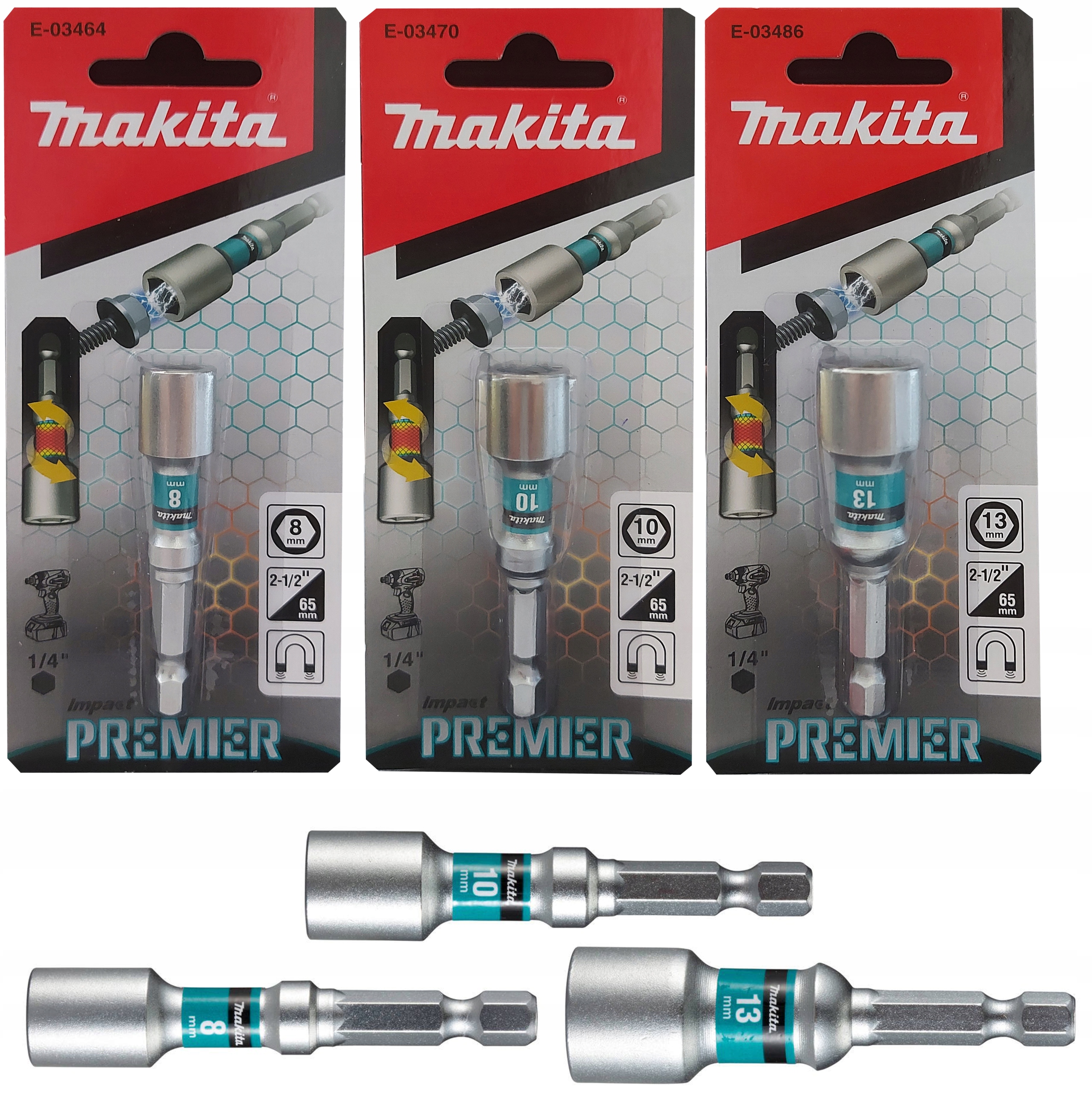 

Udarowy klucz nasadowy 8, 10, 13 1/4 Farmer Makita