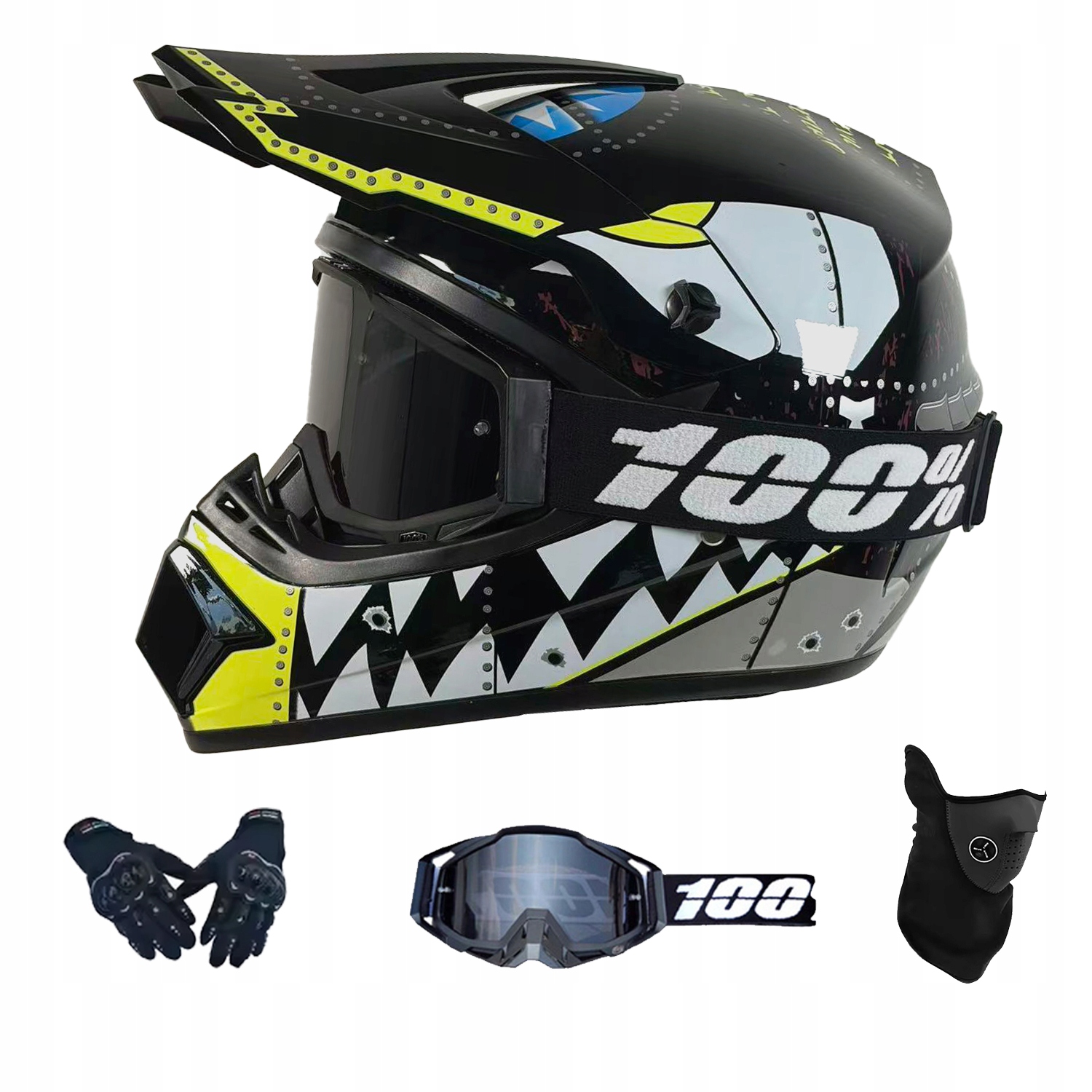 Helma Na Elektrickou Koloběžku Cross Enduro Quad Bmx Helma Brýle Rukavice L
