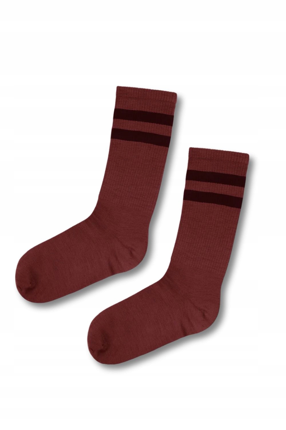 Skarpetki trekkingowe sportowe termoaktywne wełna merino bordo 45-47