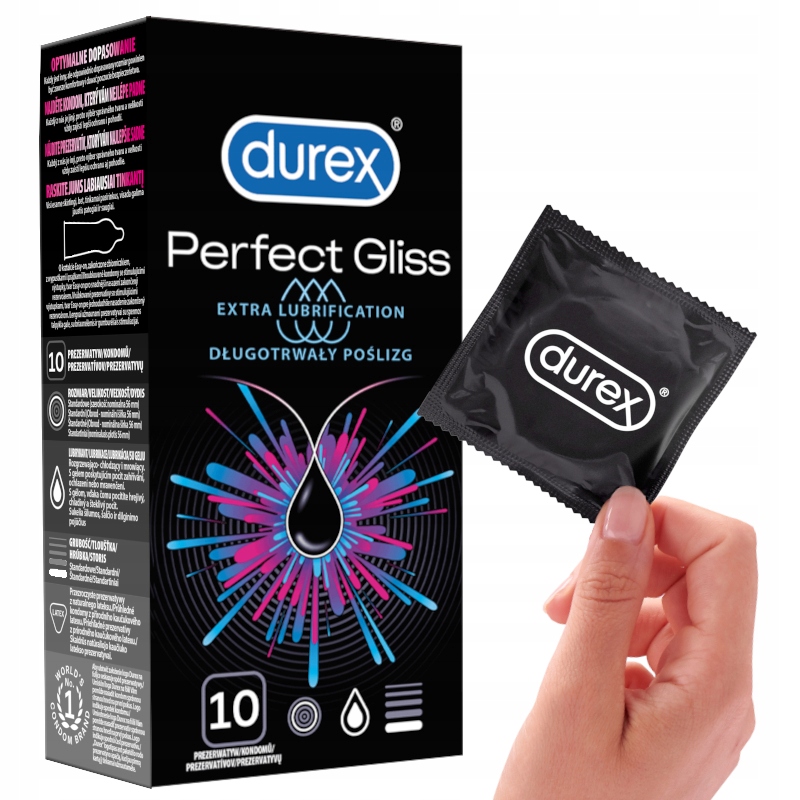 

Prezerwatywy Durex Perfect Gliss grubsze nawilżane