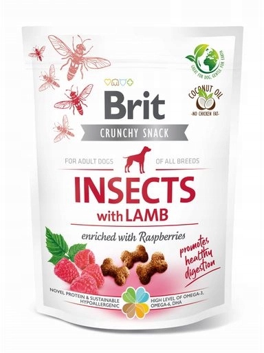 4x Brit Care Dog Snack Cracker Hmyz Jehněčí 200g