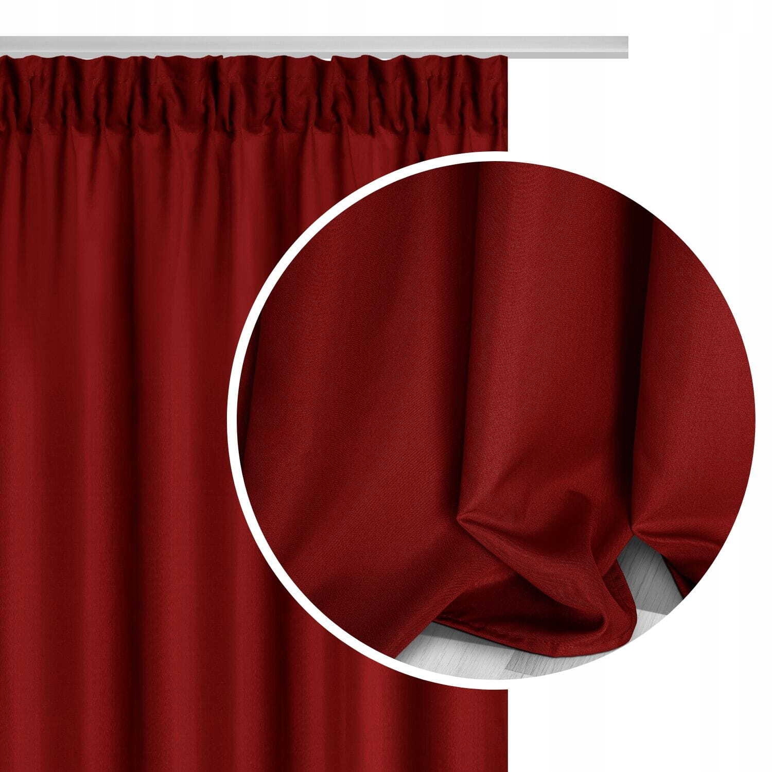 ZASŁONY 140x180 CZERWONA VIVA TAŚMA