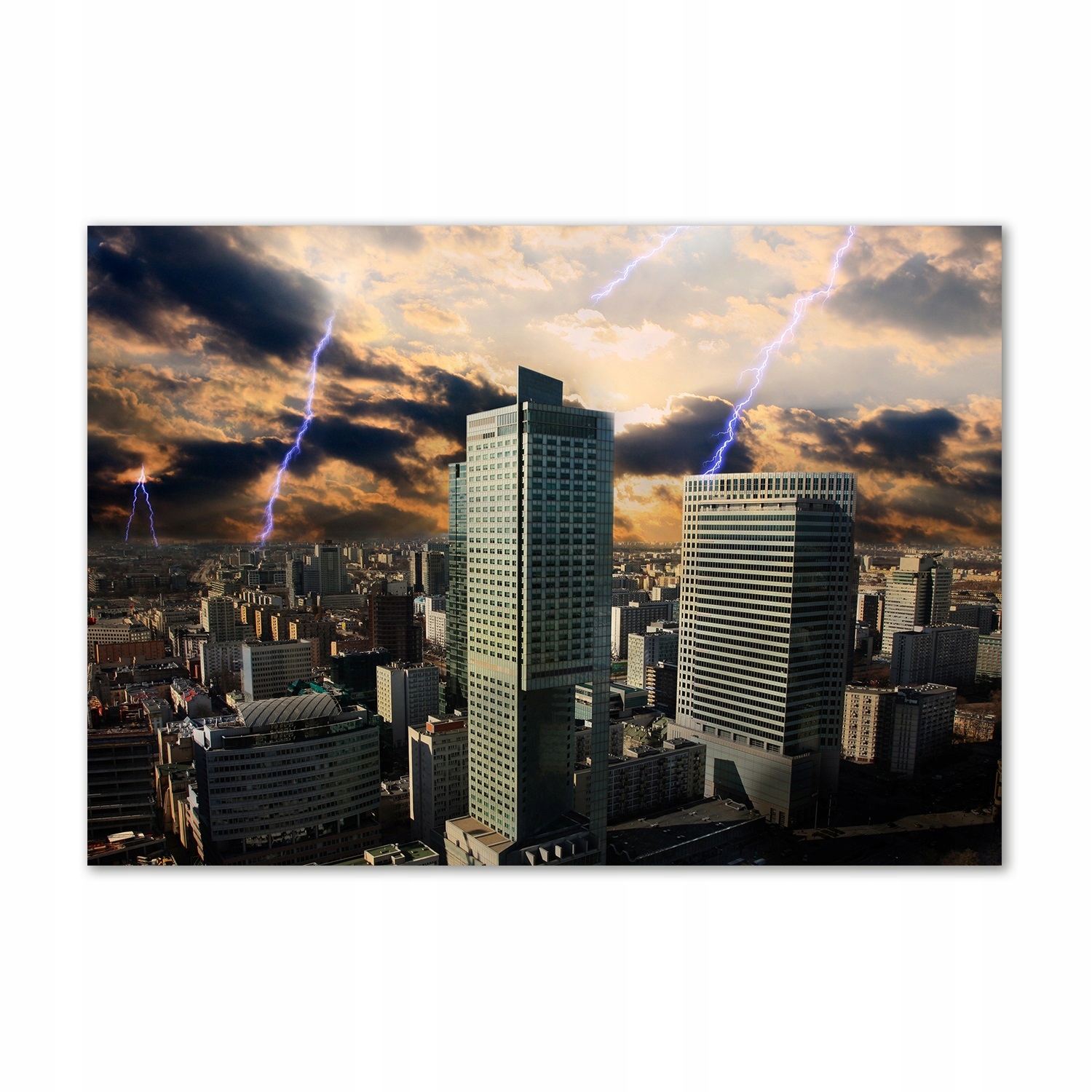 

Foto obraz szklany Burza nad Warszawą 100x70