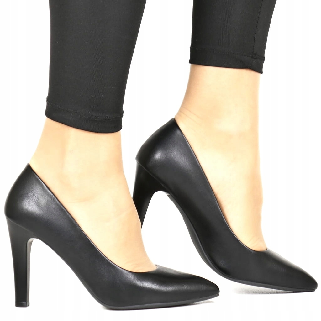 Dámské Lodičky Na Podpatku Černé Matné Vysoké, Stabilní, Pohodlné