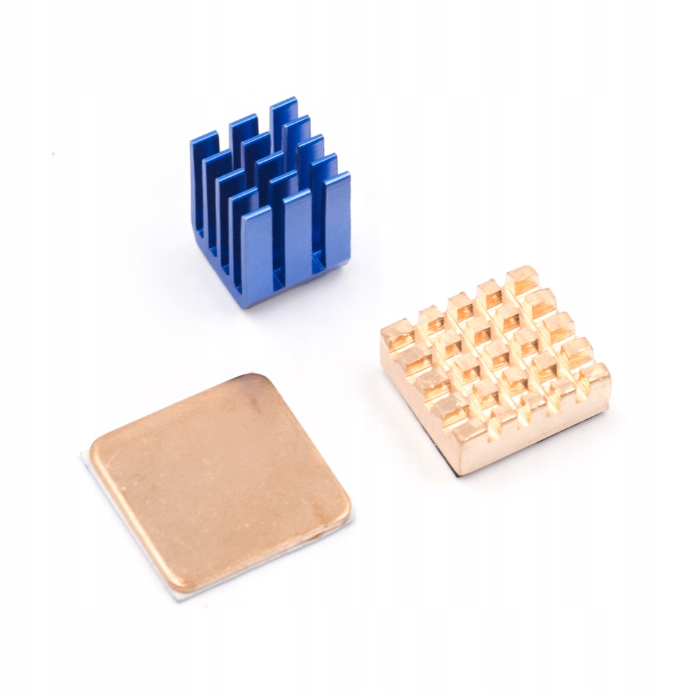 

Zestaw 3 radiatorów dla Raspberry w tym Miedziany