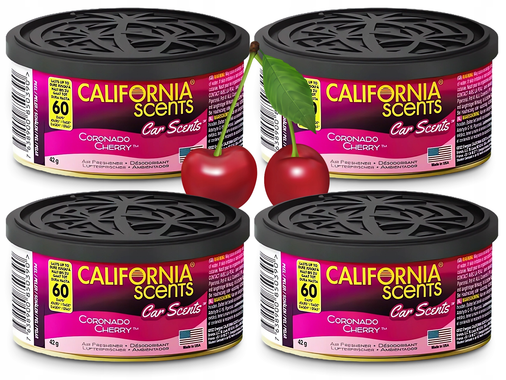 4x California Scents Zapach Samochodowy Coronado Cherry Puszka Zapachowa