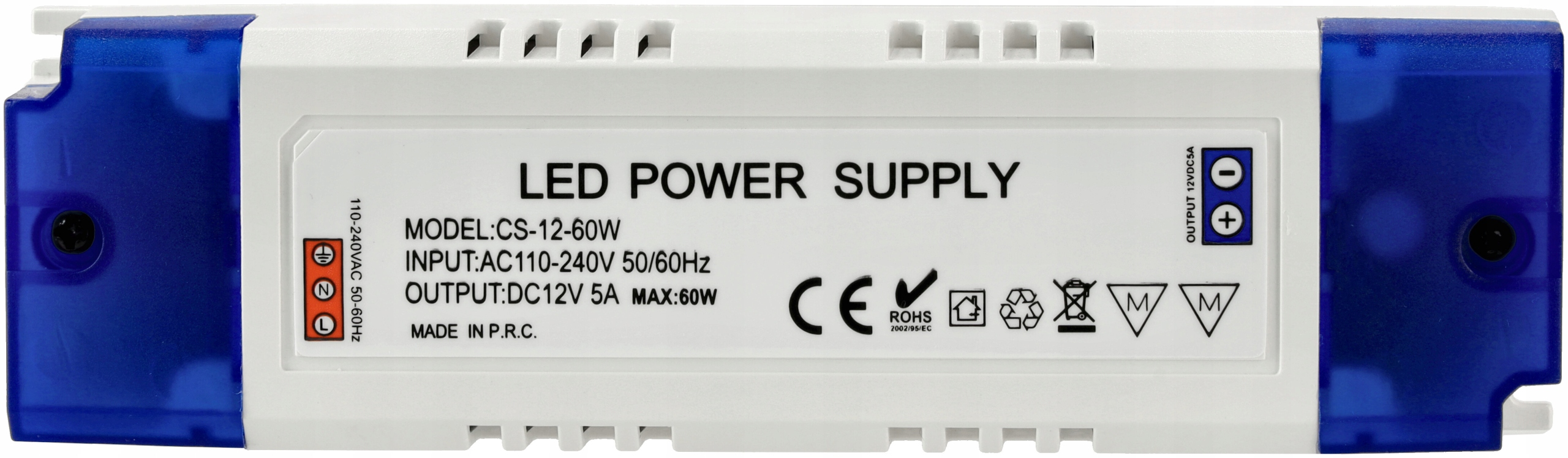 ZASILACZ LED 12V MEBLOWY 5A 60W DO TAŚMA TAŚMY LED Transformator Moc 60 W