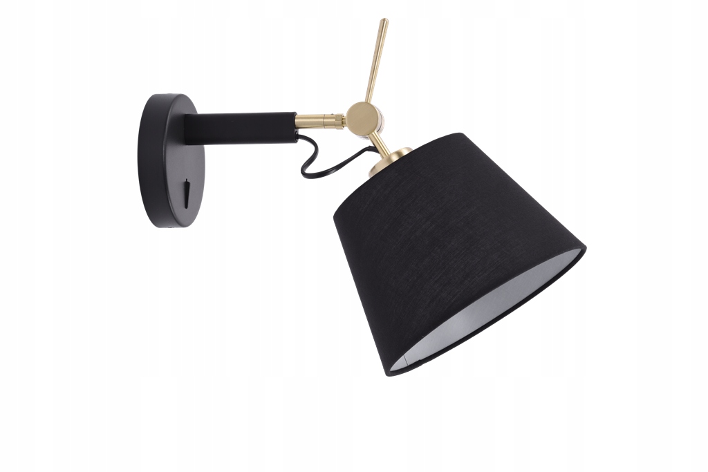 Nástenné svietidlo s industriálnou reguláciou, čierne, tienidlo do spálne Zyta Wall