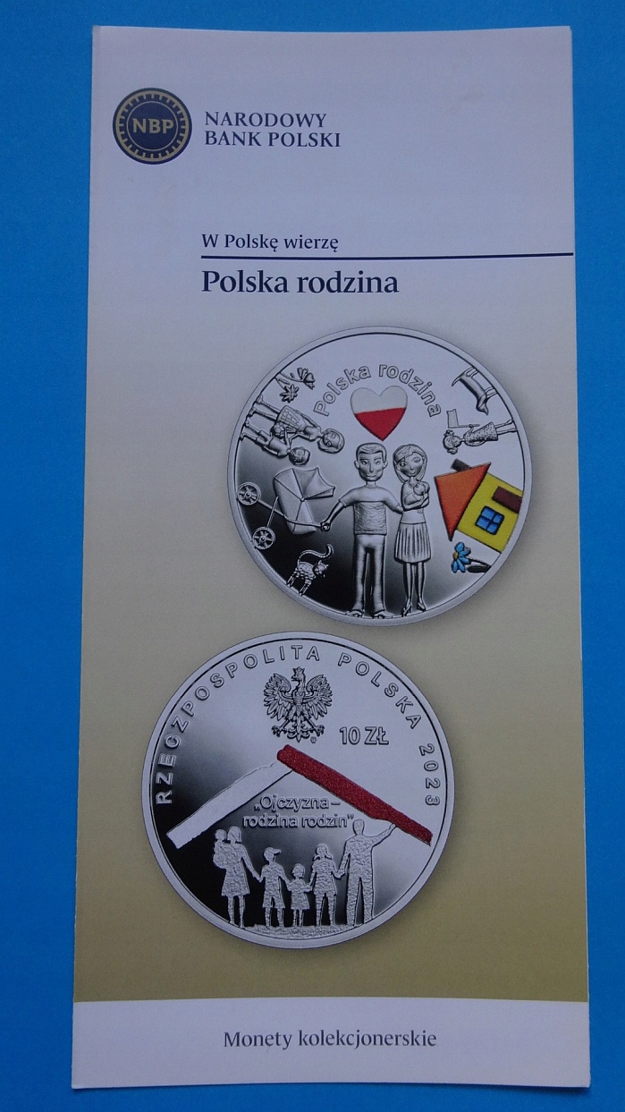 Folder 10 zł 2023 POLSKA RODZINA,stan I