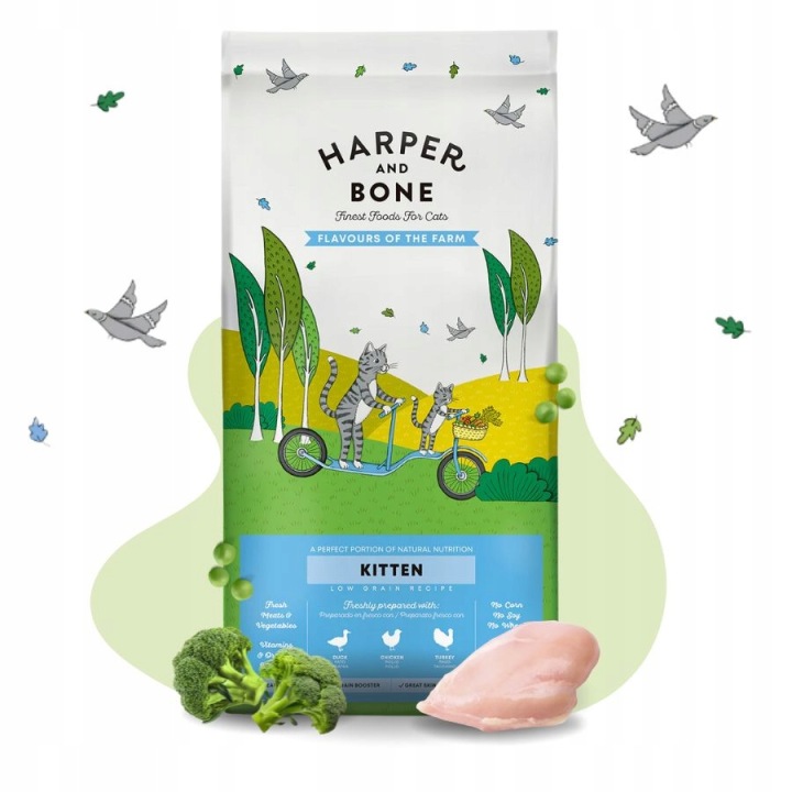 Harper and Bone Kitten krmivo pro koťata a kočky Krůta Kachna Zelenina 5 kg