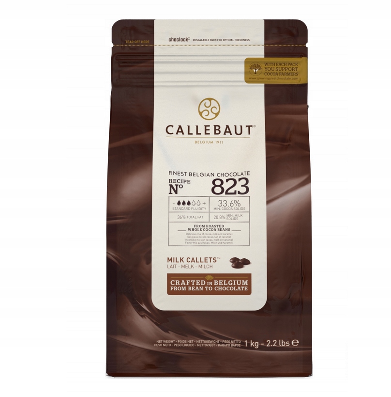 Czekolada mleczna 1kg dropsy 33,6% Callebaut w pastylkach 1000g