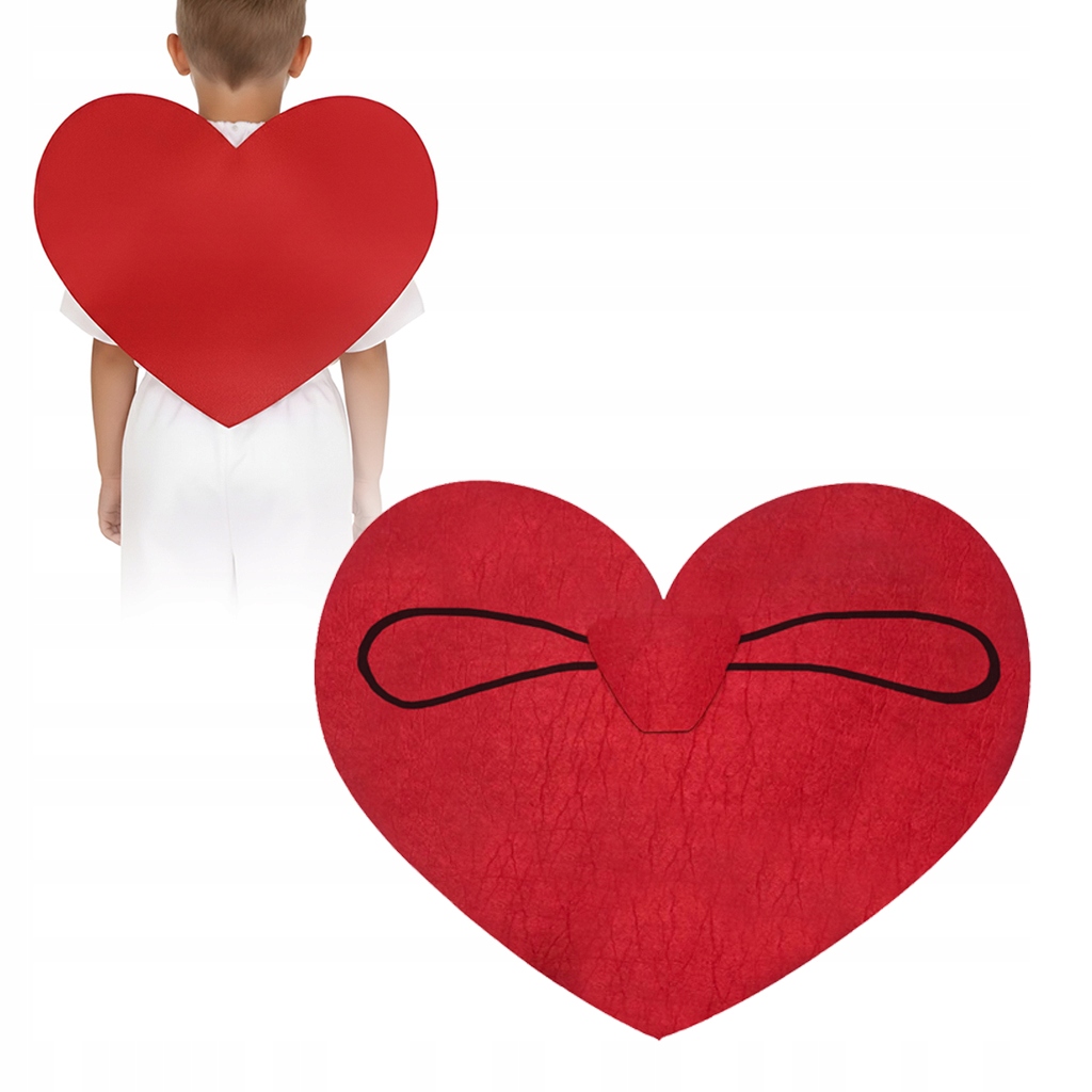 SKRZYDŁA SERCE STRÓJ KUPIDYN KOSTIUM AMOR PRZEBRANIE WALENTYNKI CZERWONE