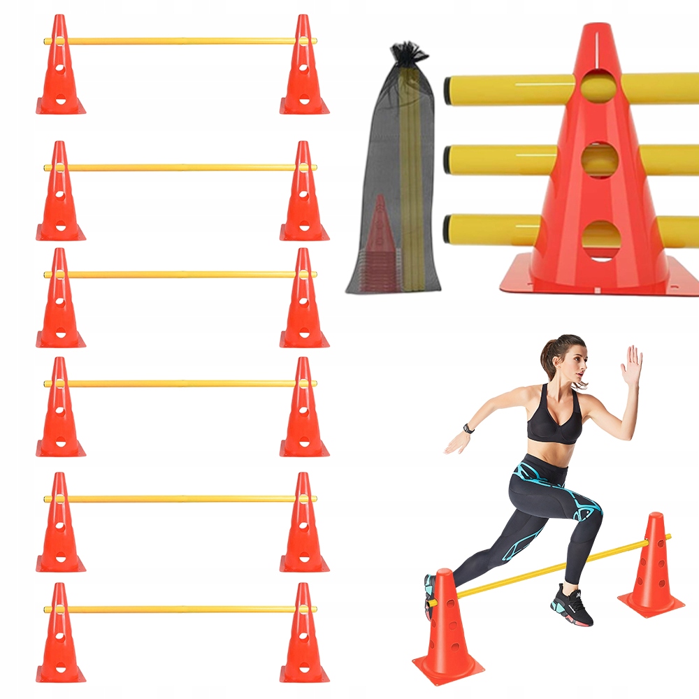 32CM Pachołki Treningowe Do Piłki Nożnej Zestaw Łatwy Do Przenoszenia