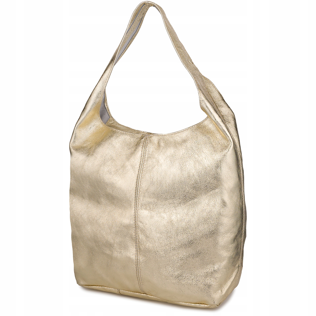 Italská kabelka shopperka přírodní kůže zlatá U36