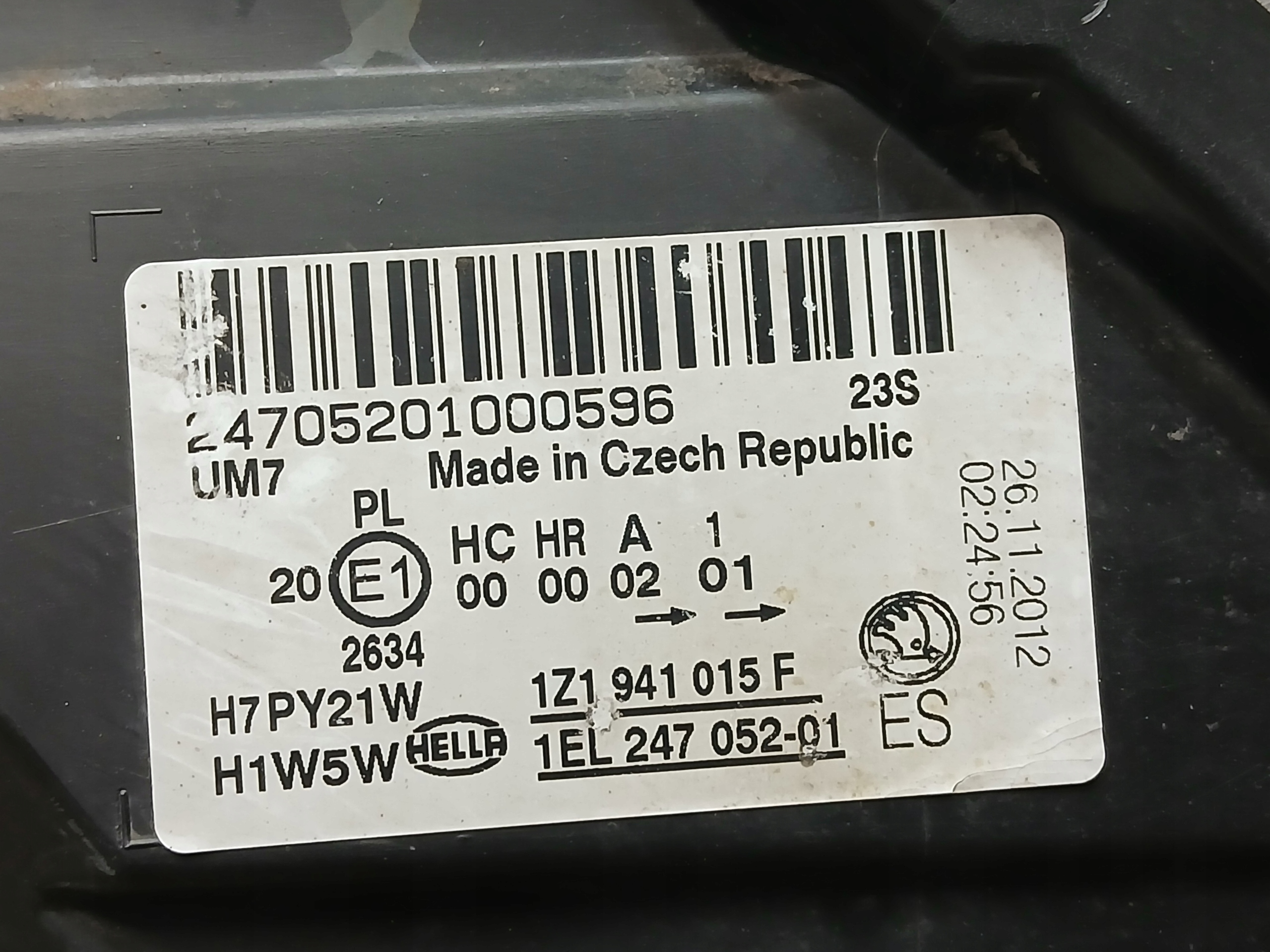 light front left SKODA OCTAVIA II 2 LIFT lens 08- 1Z1941015F