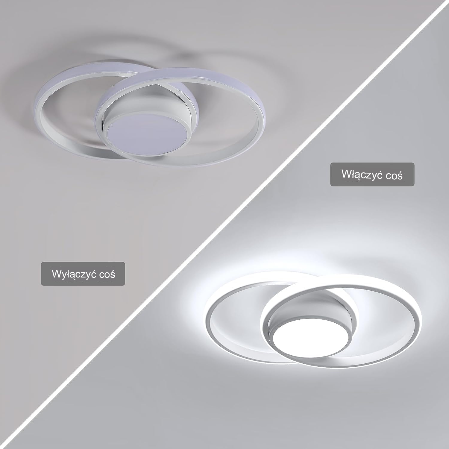 LAMPA SUFITOWA PLAFON LED OKRĄGŁY NOWOCZESNY 42W 6500K DO SALONU Kolor biały