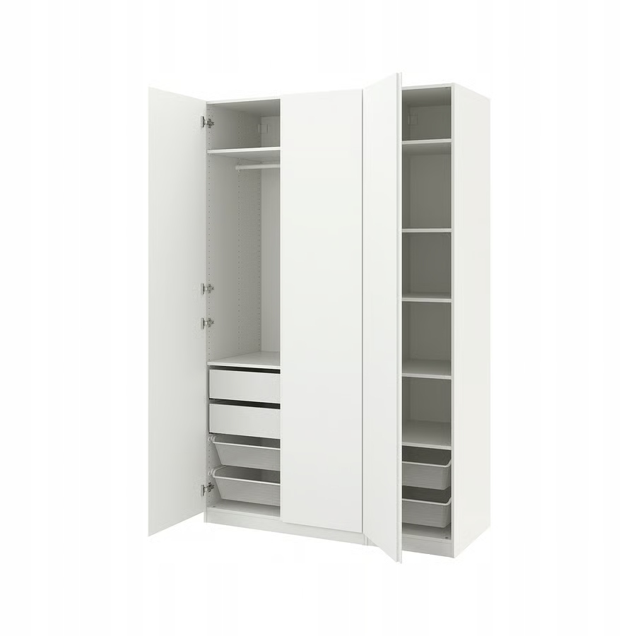 Ikea Pax Vikanes Kombinacja szafy, biały/biały, 150x60x236 cm