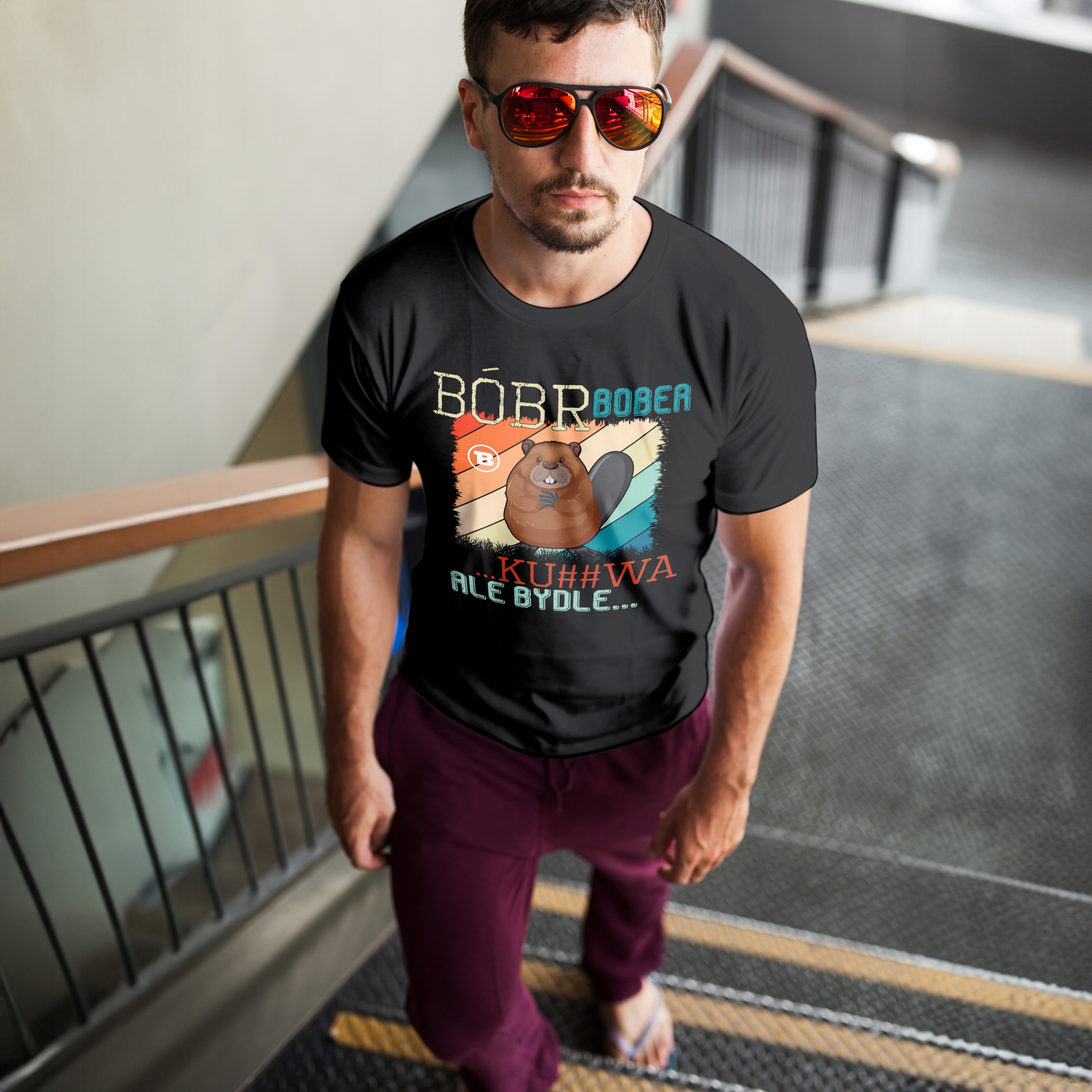 KOSZULKA MĘSKA BÓBR BOBER K*RWA ALE BYDLE MEM ŚMIESZNY PREZENT XL MIX WZORY Rozmiar XL