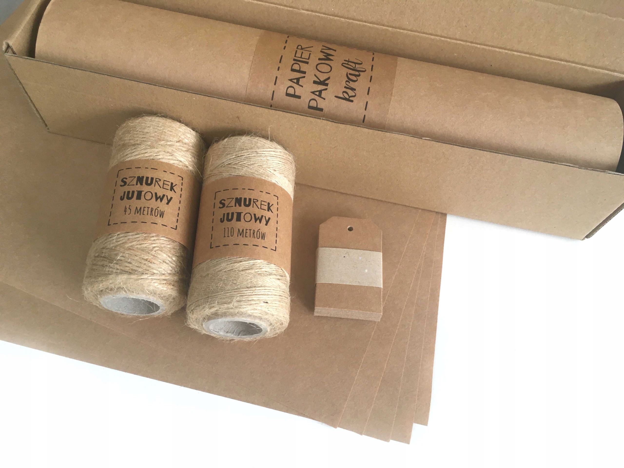 

Zestaw Do Pakowania Eko papier pakowy sznurek juta