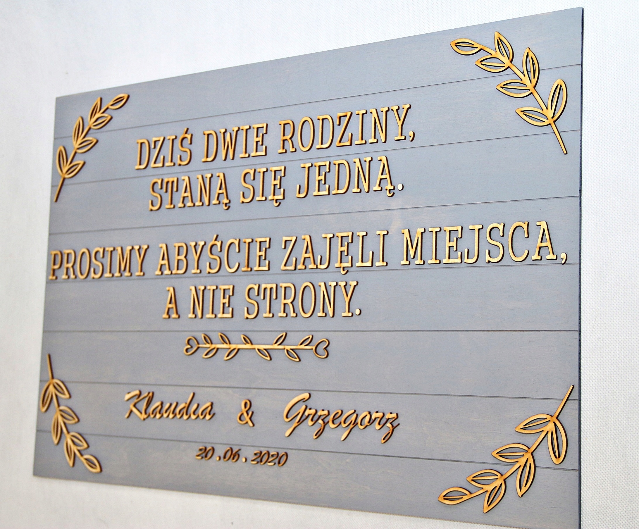 

Rustykalna Tablica Powitalna Dziś dwie rodziny 4wz