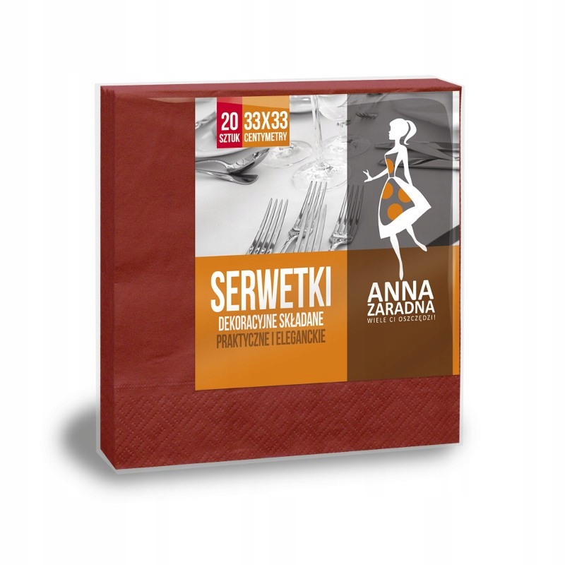 

Serwetki warstwowe 33cm 20szt bordowe Anna Zaradna