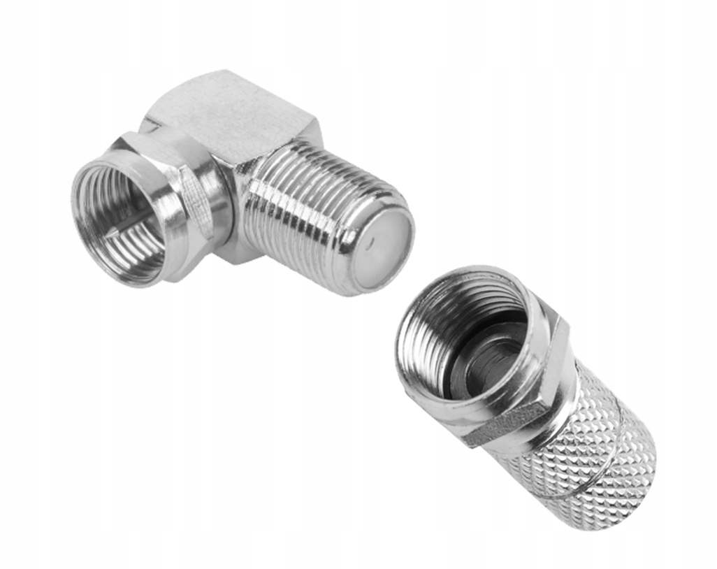 Wtyk antenowy F kątowy gniazdo F komplet