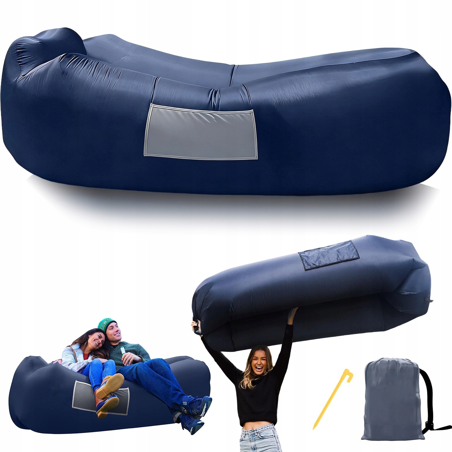 Rozkládací Nafukovací Pohovka Lazy Bag Lehátko Křeslo Na Pláž Na Piknik 200 CM