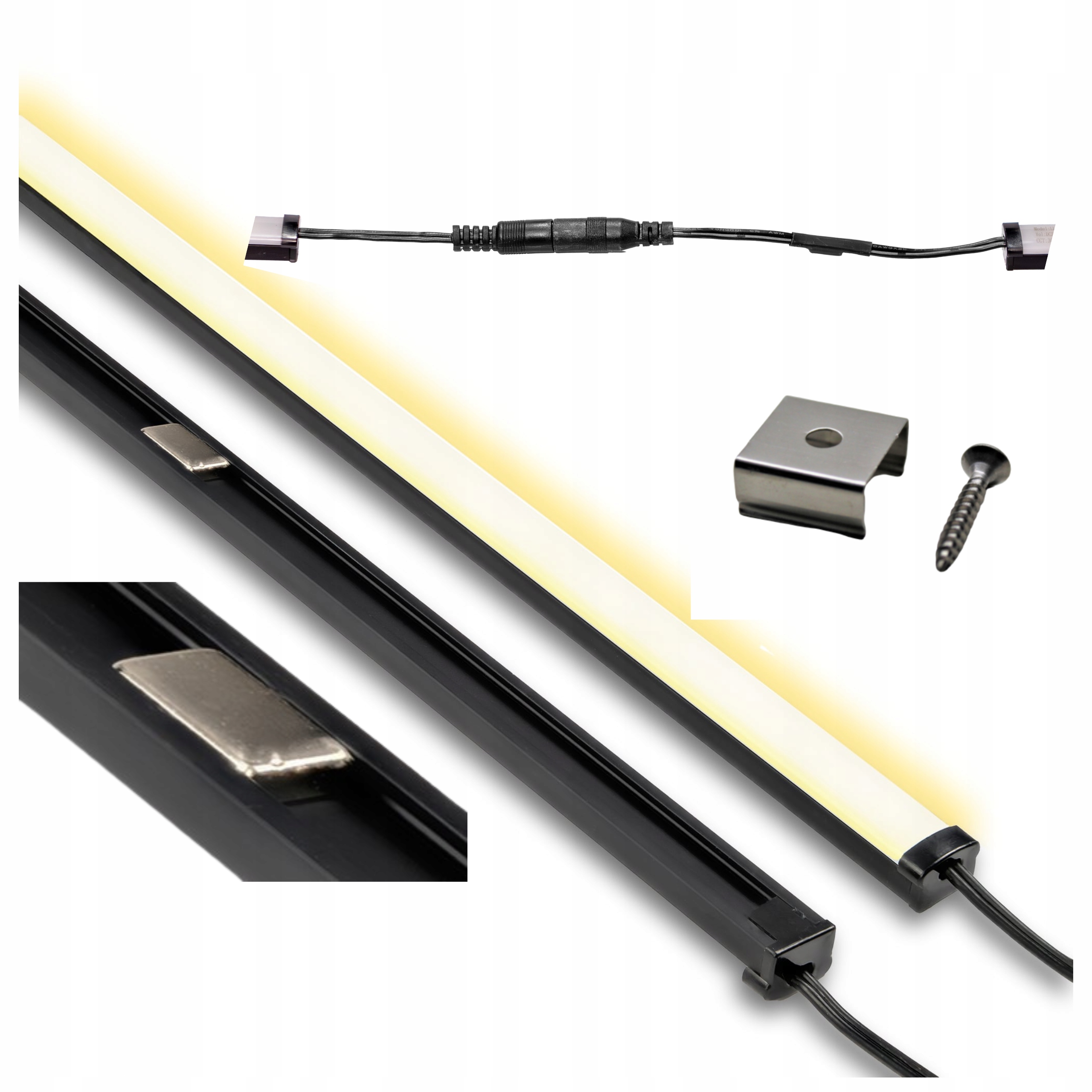 LAMPA LINIOWA LED PŁASKA DO REGAŁU POD PÓŁKI SKLEPOWE 24V - 3000K - 1150MM