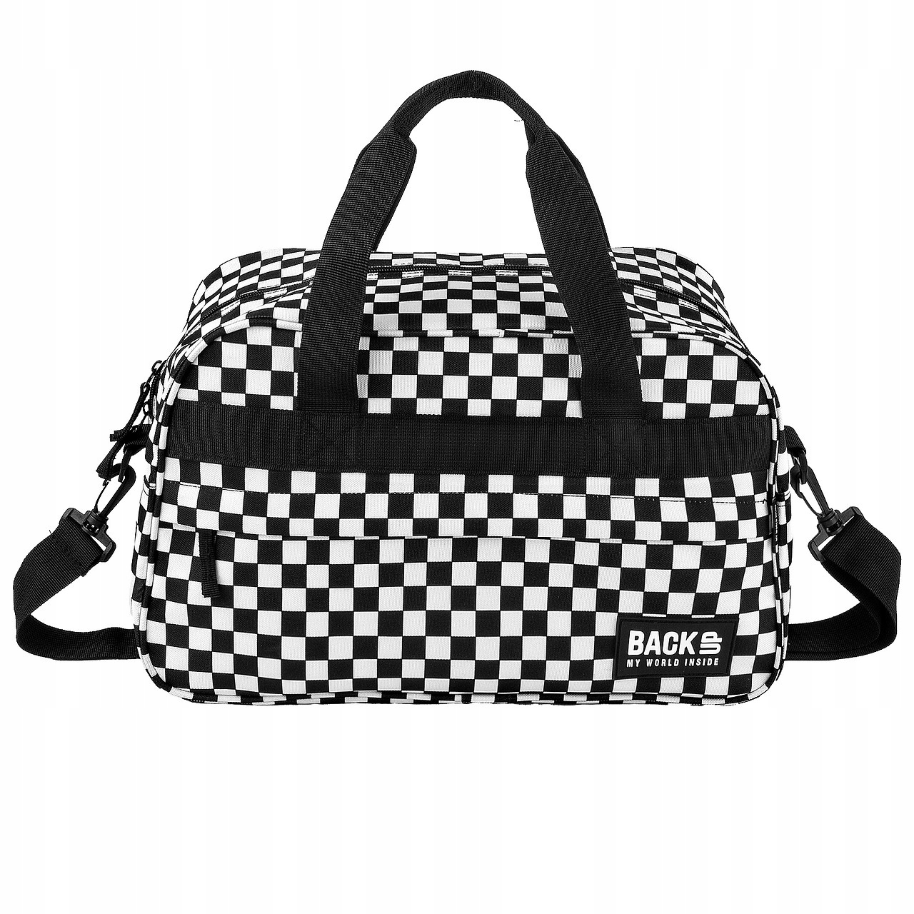 TORBA SPORTOWA BACKUP 20L B-CZARNA SZACHOWNICA na BASEN / BAGAŻ PODRĘCZNY