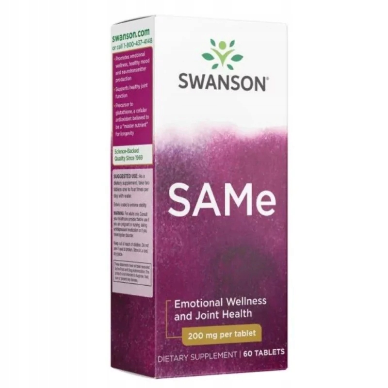 Swanson SAMe (S-adenozylo L-metionina) 200 mg 60 tabletek