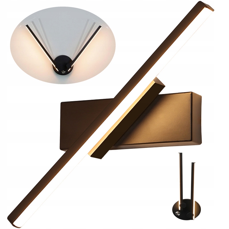 Modern Kinkiet Led Łazienkowy Lampa Nad Lustro Kąt Obrotu 12W 4000K 57CM