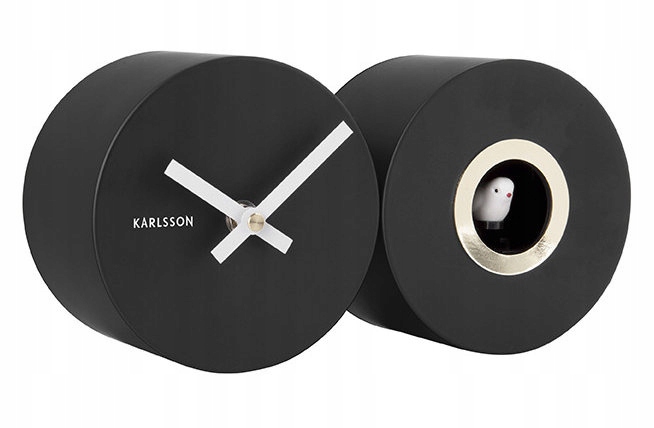 Černý Kulatý Klasický Moderní Hodinový Stroj S Kukačkou Karlsson KA5789BK