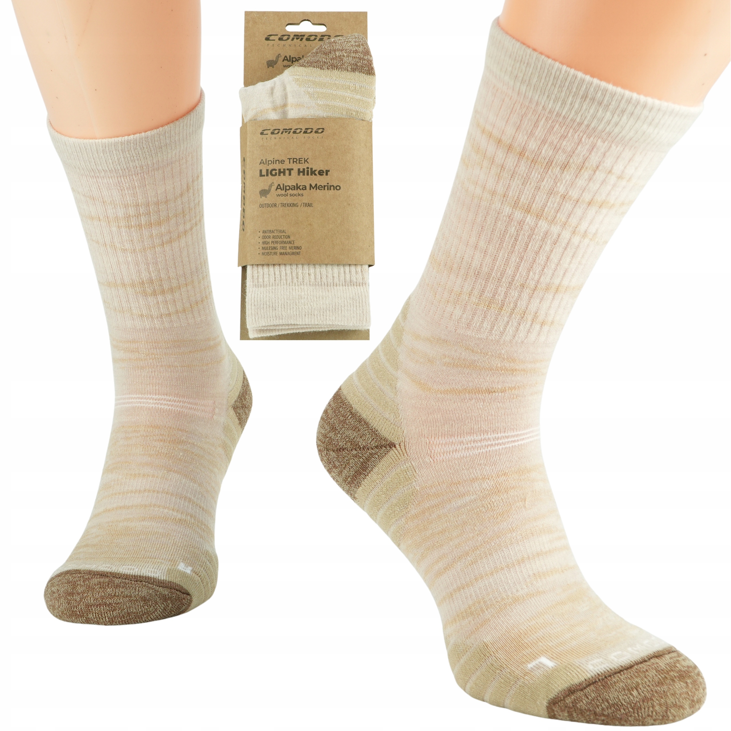 Comodo TRE27 Skarpety Trekkingowe w Góry Jesień Zima Merino Alpaca r 43-46