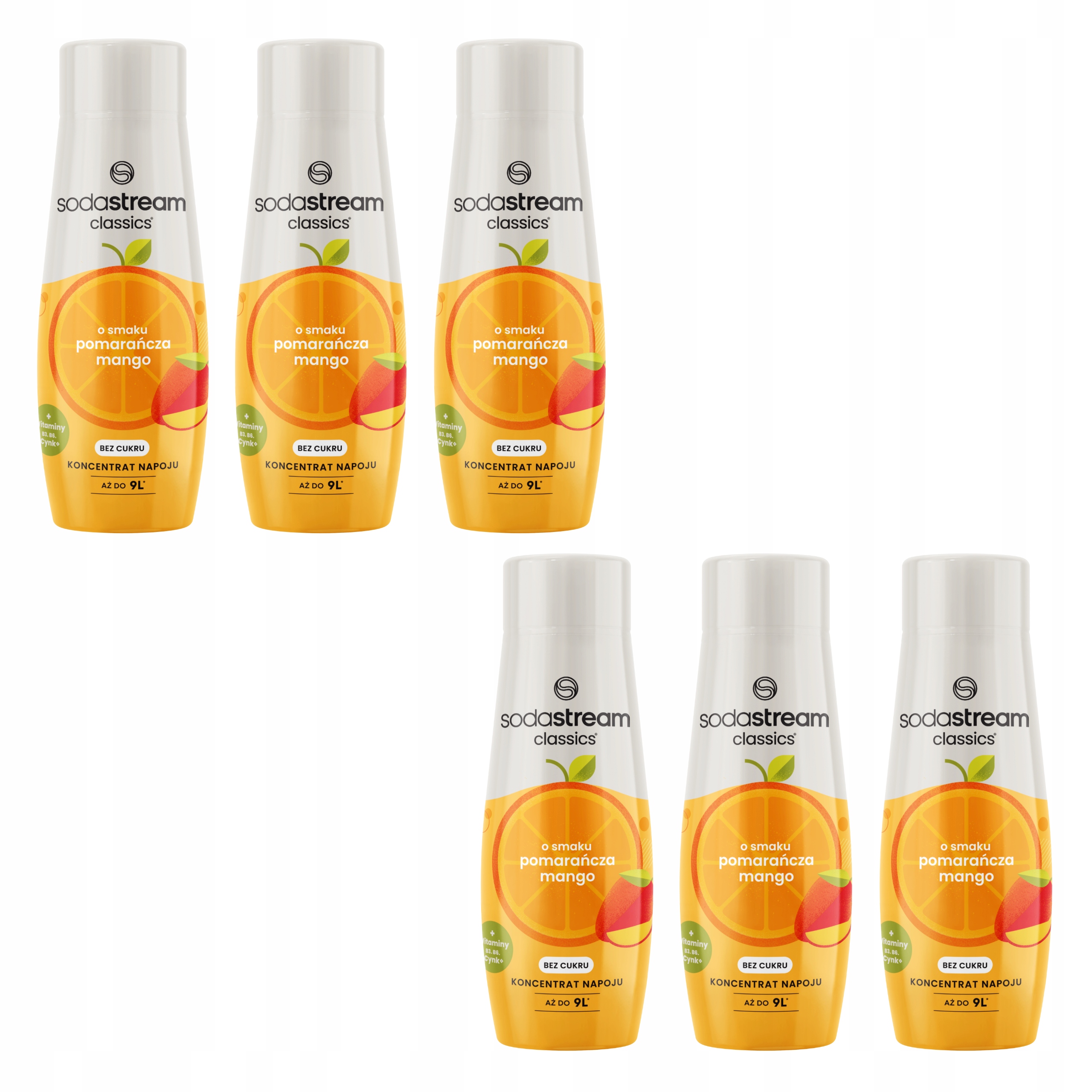 Levně 6 x SodaStream Pomeranč Mango koncentrát do saturátoru sirup 440 ml