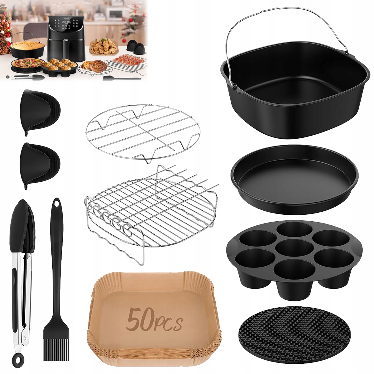 11x Akcesoria Do Frytkownicy Air Fryer Zestaw do Philips Airfryer XXL