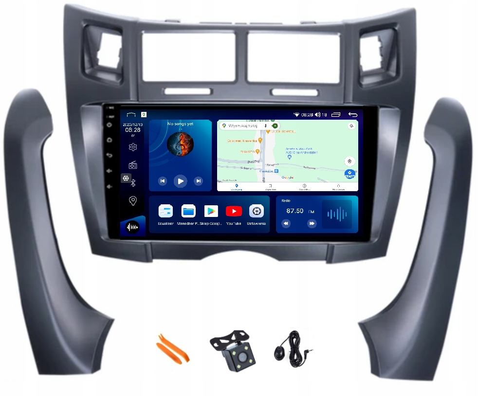 Radio Android Nawigacja Qled Carplay 256GB Lte Gps Dsp Toyota Yaris 2 08-13