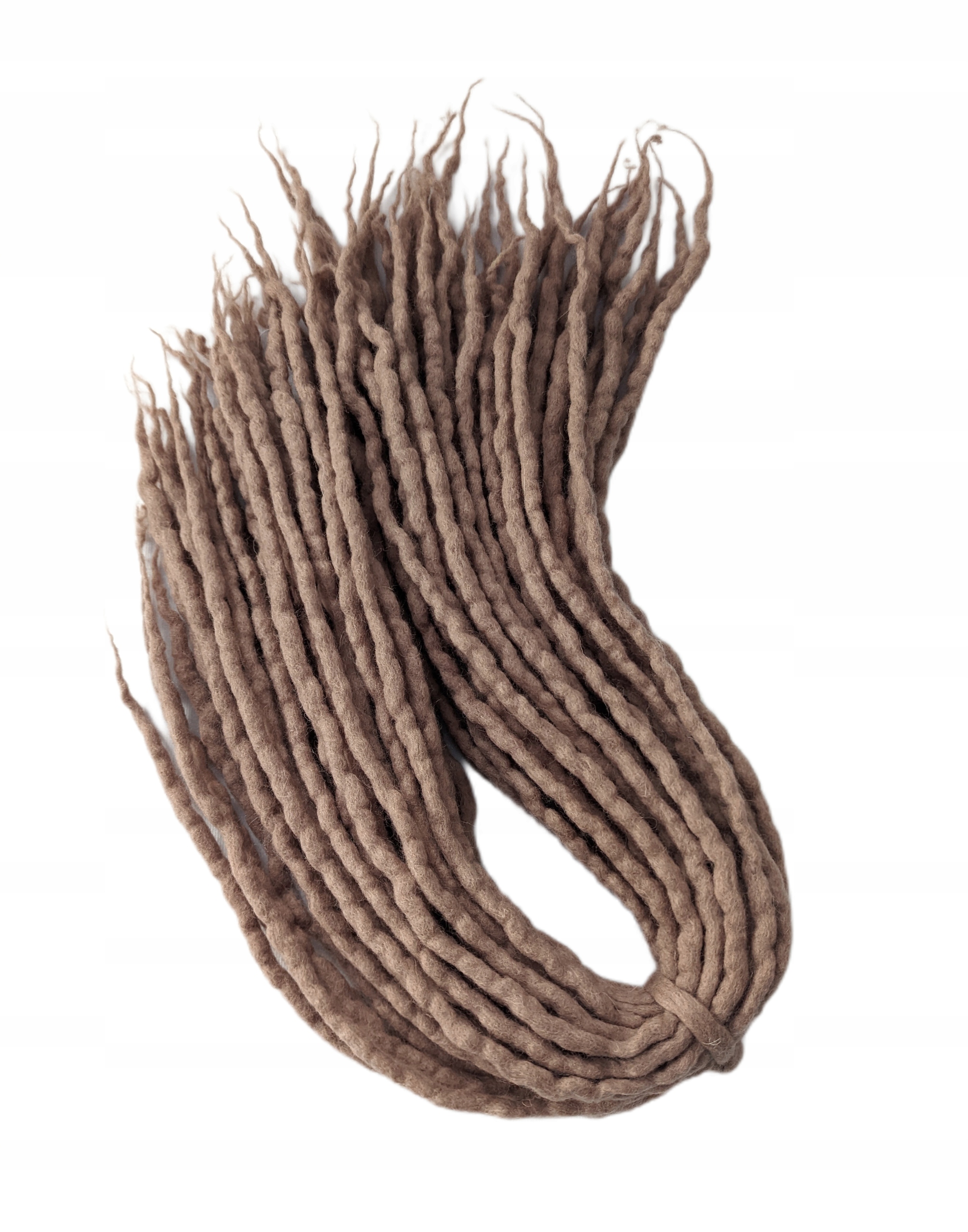 Dredloky vlněné kudrnaté, tmavě béžové blond, Teplá Béžová, 40 kusů