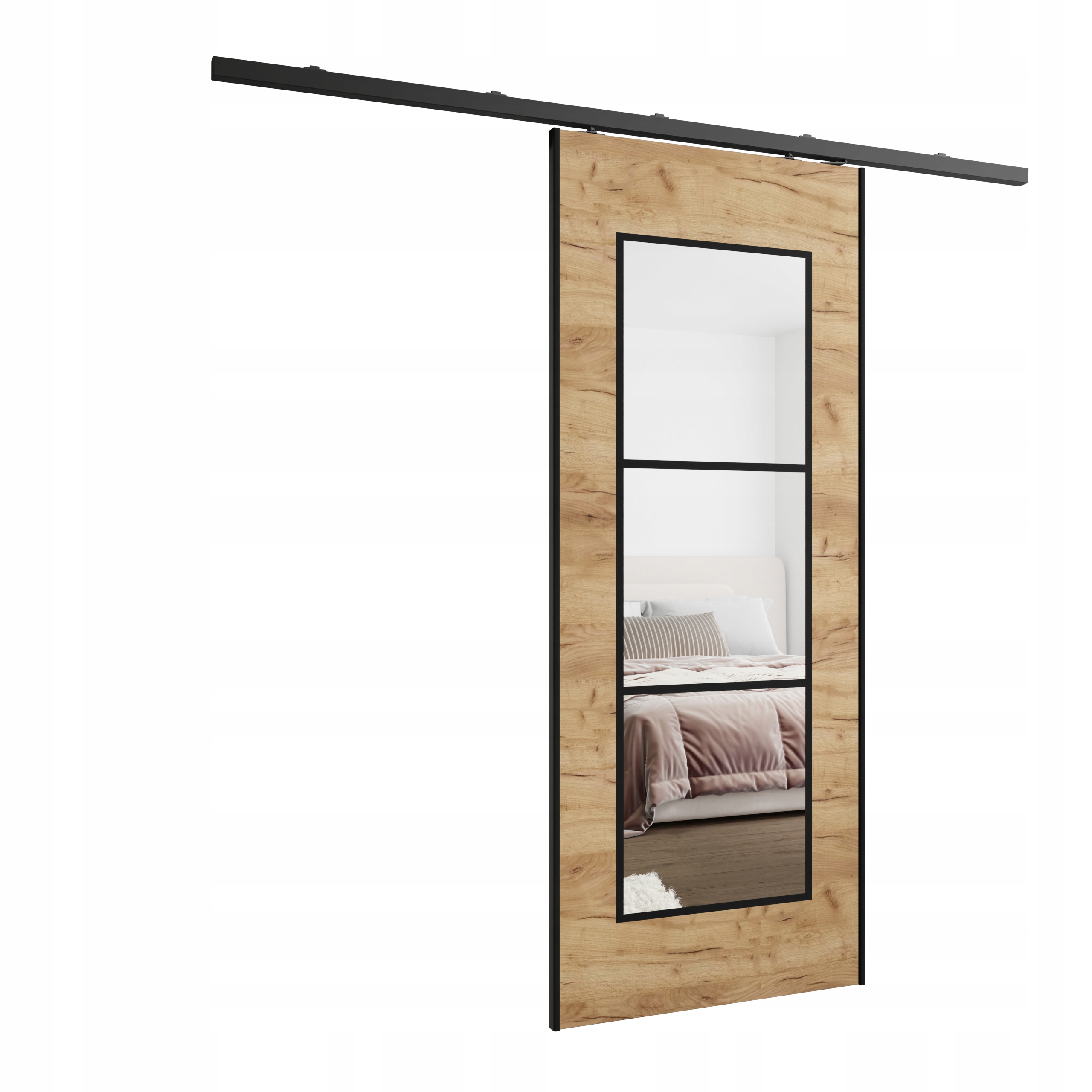 Posuvné nástěnné dveře HS-45 Flori 90 dub craft zlatý