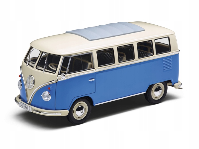 MODELIK VOLKSWAGEN T1 1:18 NIEBIESKI