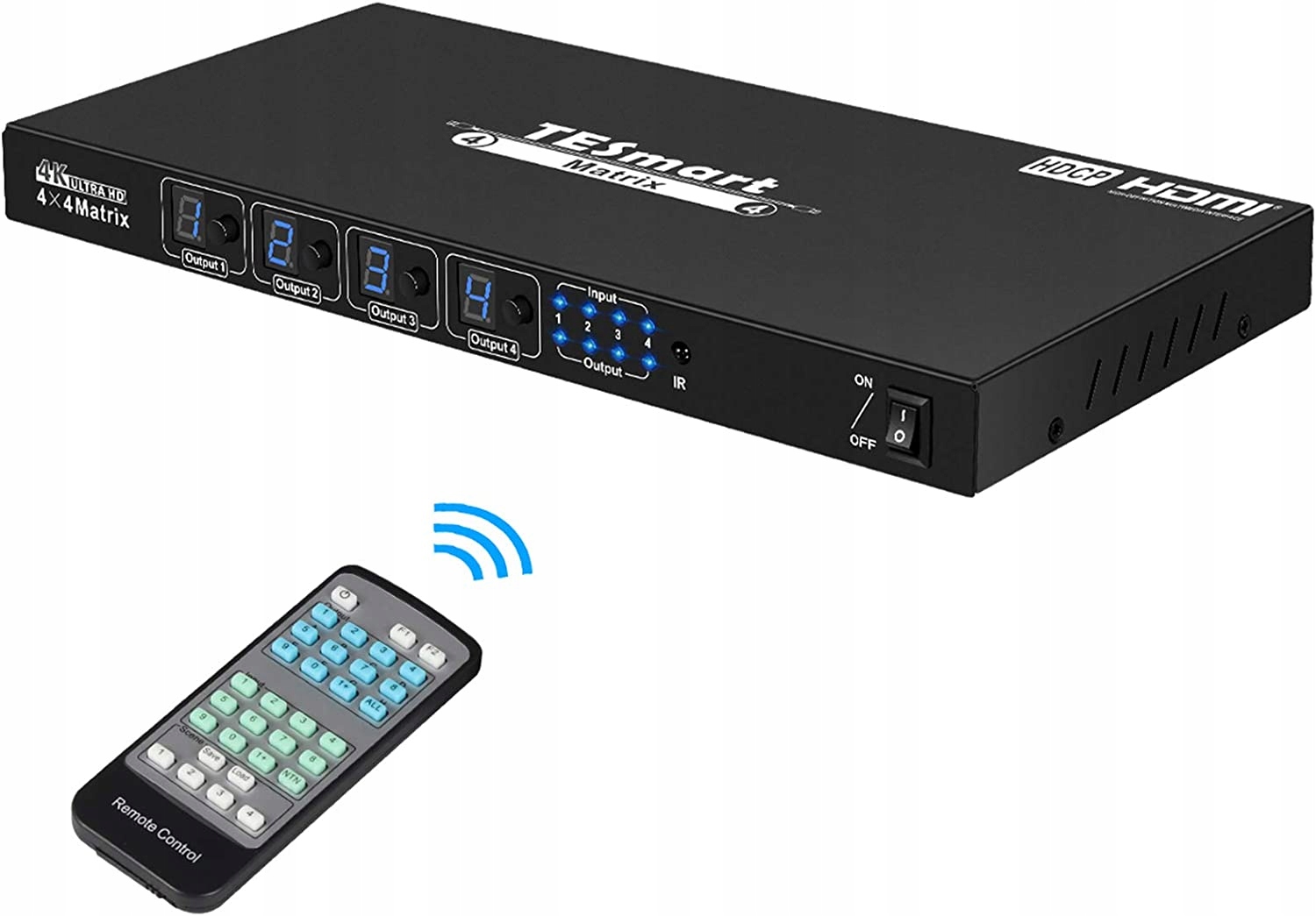 Hdmi maticový přepínač 4x4 Hdcp 1.4 4K Uhd