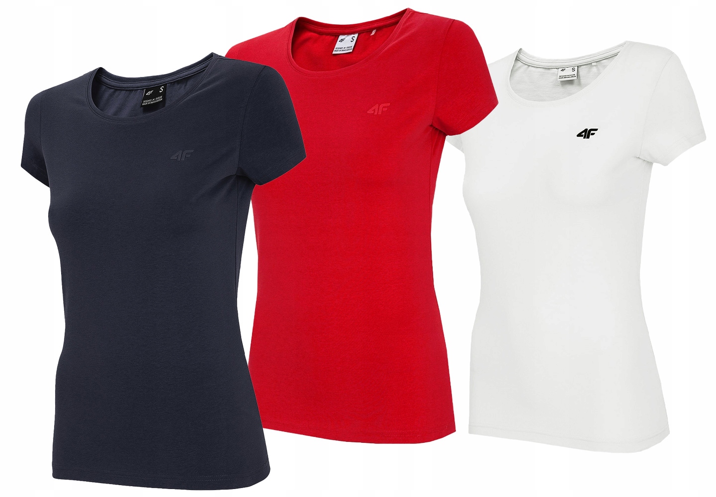 

4F Koszulka Damska TSD001 T-shirt Zestaw 3 Sztuk