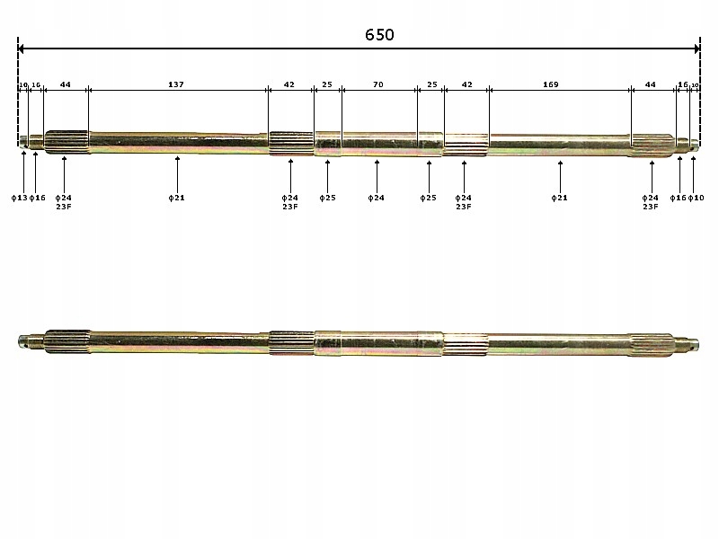 OŚKA TYŁ ATV 125 650mm